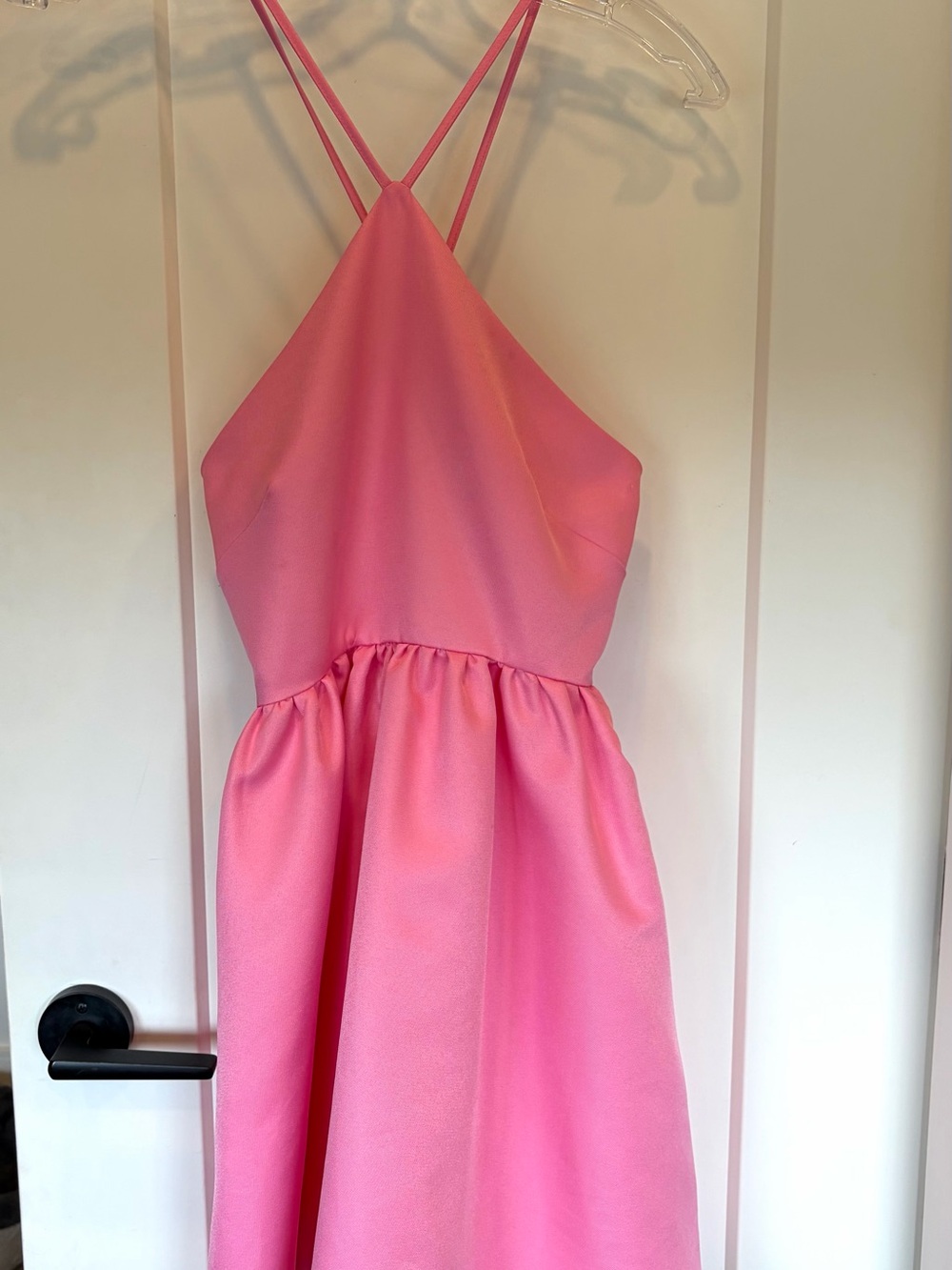 Bubblegum Pink Halter Party Dress with Corset Back